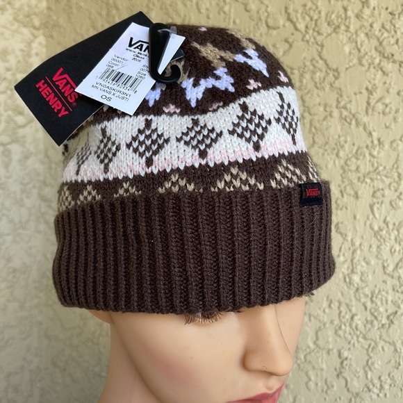 Vans MN VANS Jucti Brown Ornament Beanie Skateboarding Hat Women Men - Picture 3 of 16